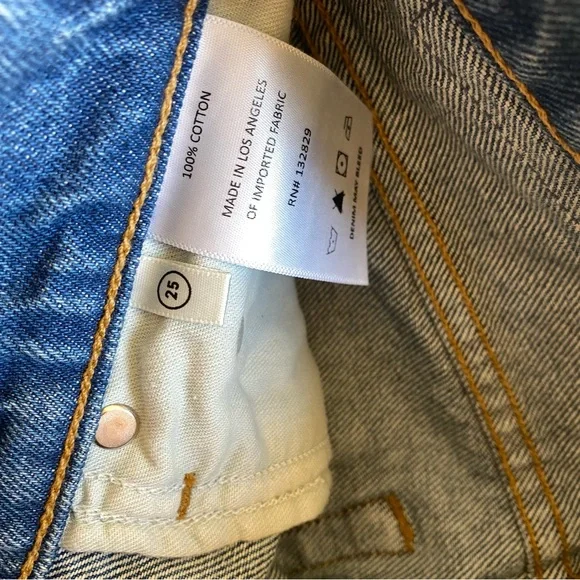 GRLFRND Sara jeans Super High Rise Slim Straight Rambla blue Revolve 25 new - Picture 15 of 15